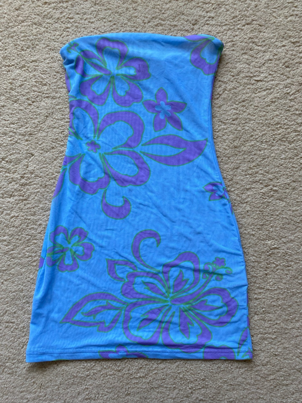 Tiger Mist Women’s Y2K Kalea Bodycon Dress, Hibiscus Blue, Size S NWT